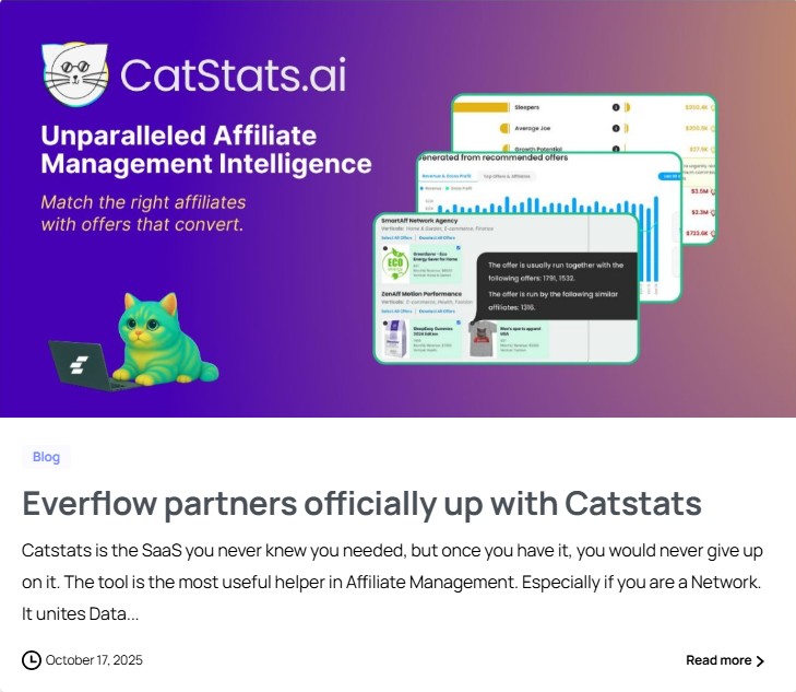 Everflow officially partners up with Catstats