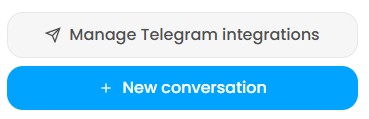 The Manage Telegram integrations button on the AI Affiliate Manager page