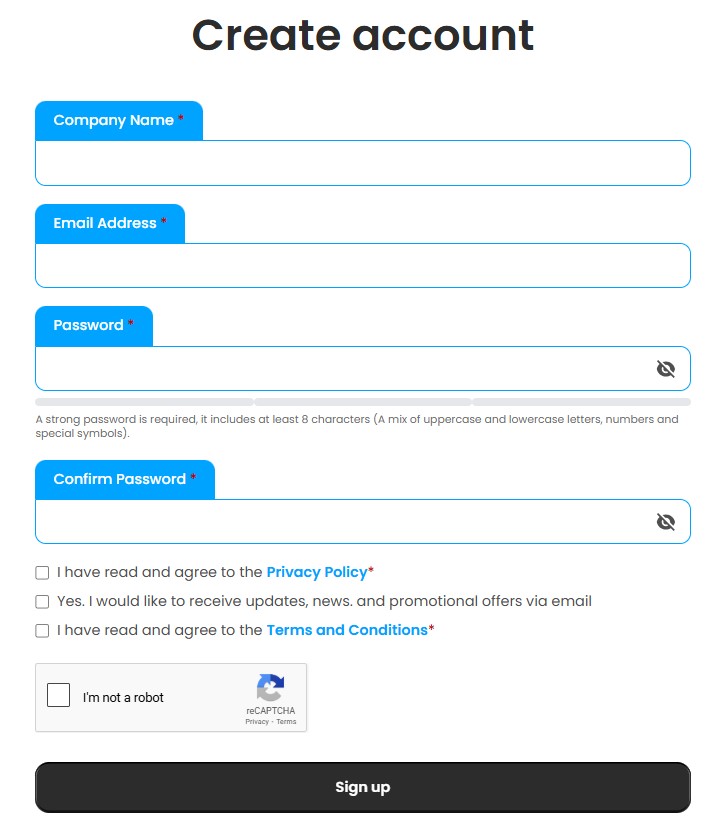 CatStats Sign-Up Page
